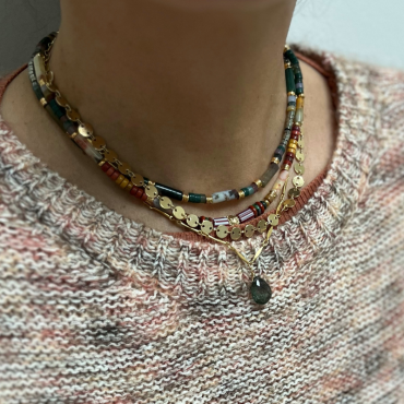Collier PIPPA Tubes pierres fines